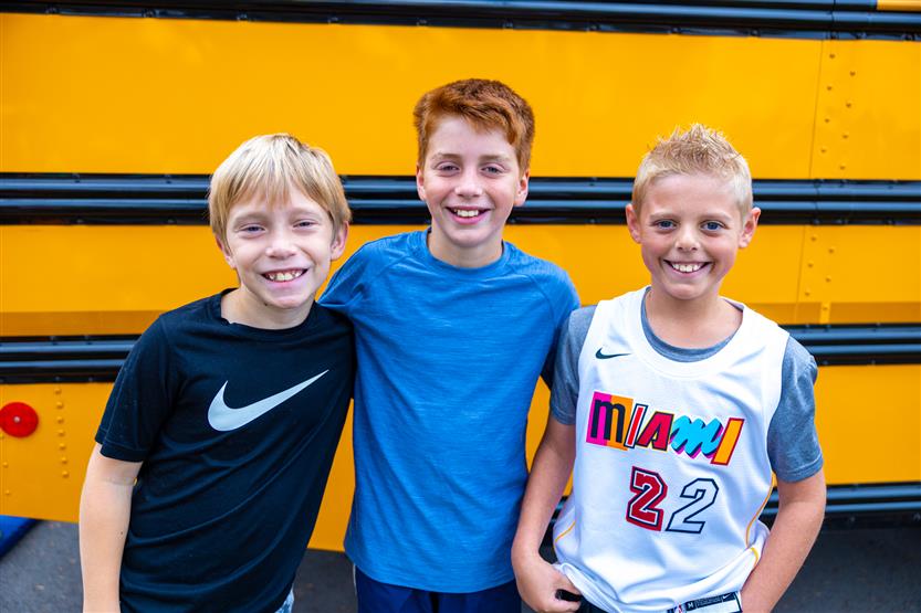 Students practice bus safety
